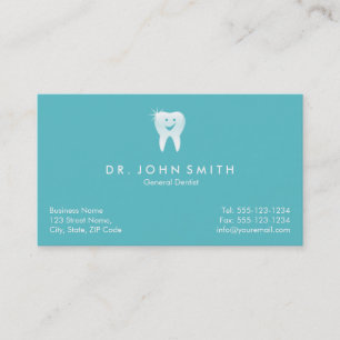 Aqua Shiny Smiling Tooth Dental Möte Tidsbeställning Kort