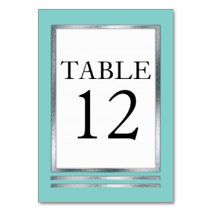 Aqua Silver Vit modern enkel Elegant Bordsnummer
