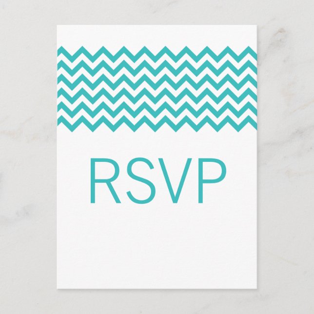 Aqua Simple Chevron OSA Postcard Inbjudan Vykort (Framsida)