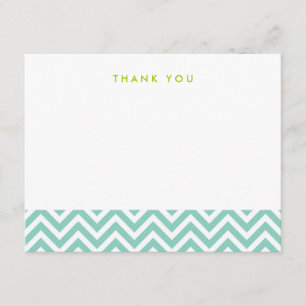 Aqua Simple Chevron Tackkort Cards Tack Kort