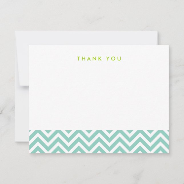 Aqua Simple Chevron Tackkort Cards Tack Kort (Framsida)