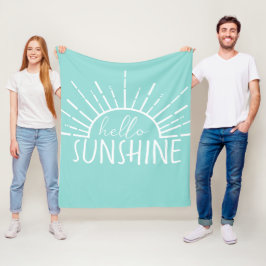 Aqua Simple Modern Hej Sunshine Fleecefilt