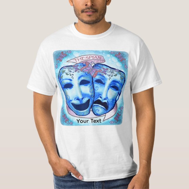 Aqua Skådespelarmasker T Shirt (Framsida)