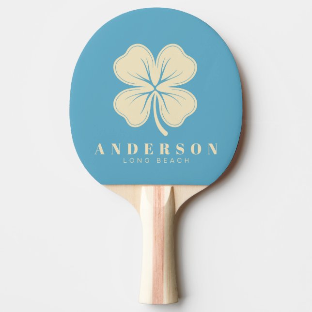 Aqua Sky Fyrklöver med namn Pingisracket (Framsidan)
