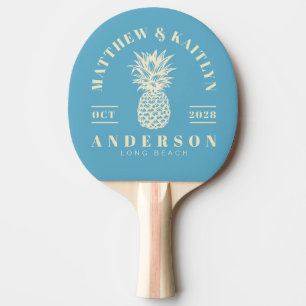 Aqua Sky Tropisk Ananas Bröllopskam Pingisracket