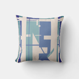 Aqua Slate Blue Beige Southwest Art look Mosaic Kudde