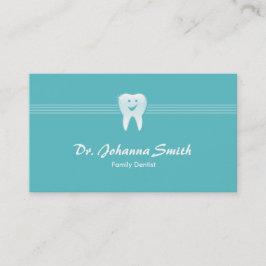Aqua Smiling Tooth Dental Möte Female Tidsbeställning Kort