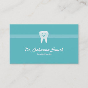 Aqua Smiling Tooth Dental Möte Female Tidsbeställning Kort