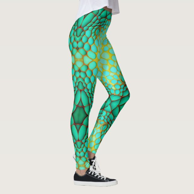 Aqua Snake Skin Leggings (Höger)