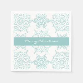 Aqua Snöflingor God jul Helgdag Pappersservett