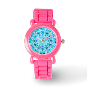 Aqua Snöre Mandala, delikat, Abstrakt Blue Armbandsur