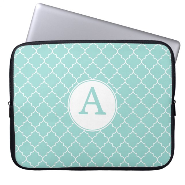 Aqua Snöre Monogram Laptop sleeve (Framsidan)