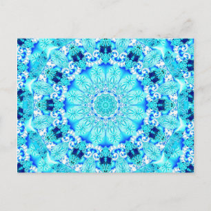 Aqua Snöre, ömtålig, Abstrakt Mandala Vykort