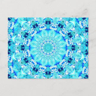 Aqua Snöre, ömtålig, Abstrakt Mandala Vykort