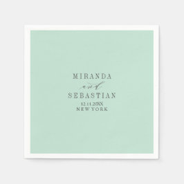 Aqua solid monogram bröllop pappersservett