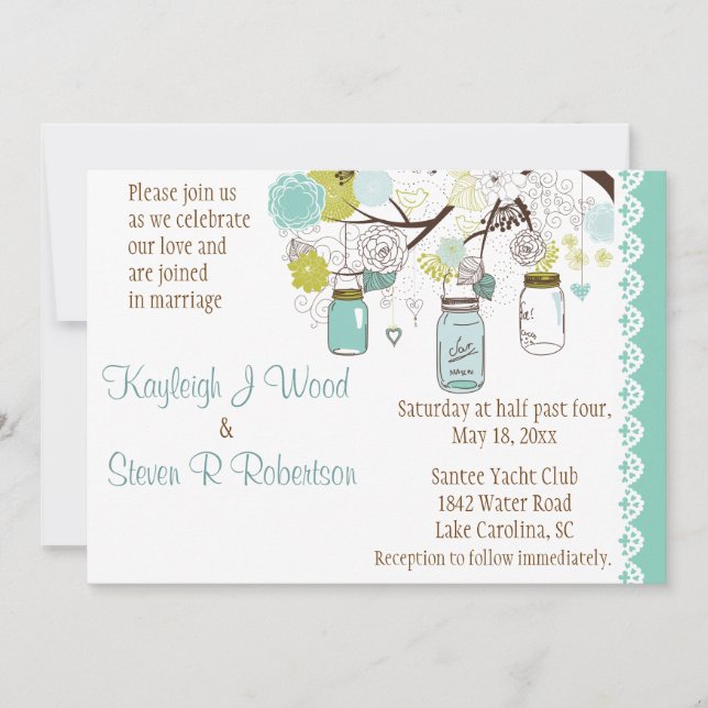 Aqua Sommarens Dream Bröllop Inbjudningar (Framsida)