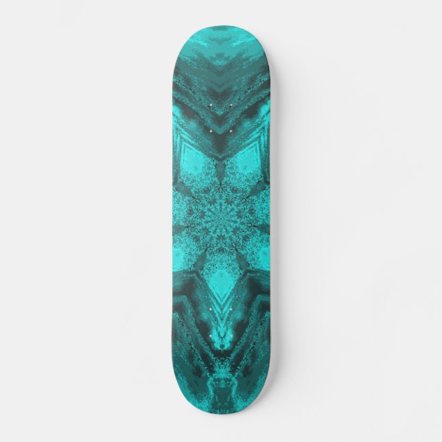 Aqua Star Kaleidoscope Skateboard (Framsida)