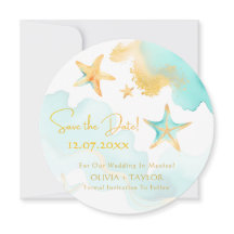 Aqua Starfish Marin Bröllop Save the Date