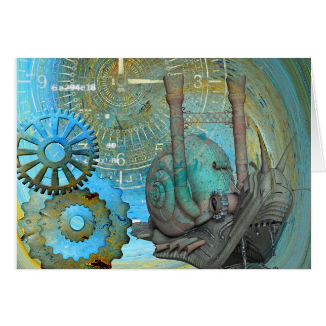 Aqua Steam Snigel Traveler Hälsningskort (Framsidan Horizontal)