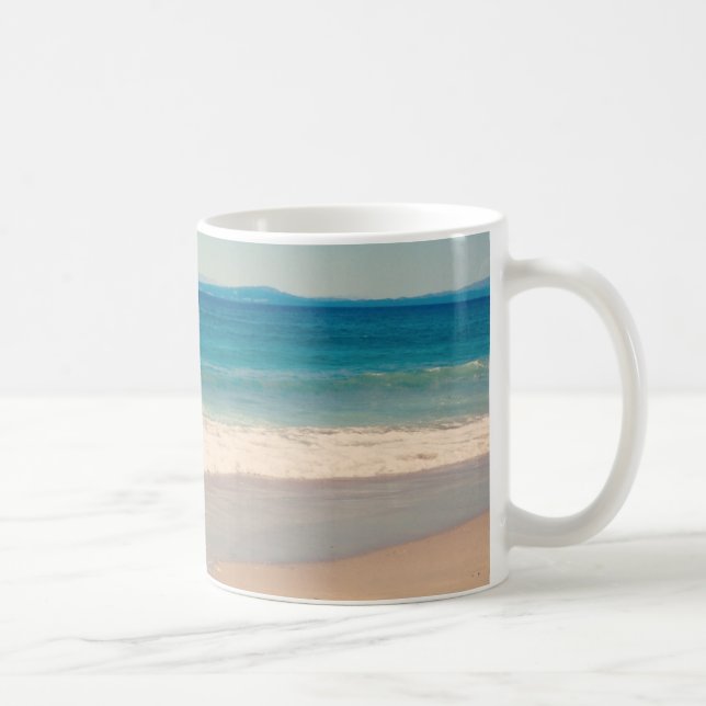 Aqua strandscen foto kaffemugg (Höger)