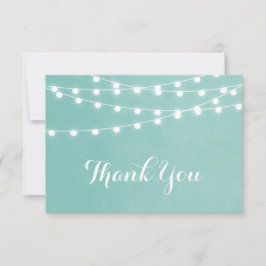 Aqua String Ljus Bröllop Tack Kort