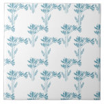 Aqua Stylized Foliage Decorative Kakelplatta<br><div class="desc">Adorn your space with this elegant square ceramic tile showcasing a modern botanical pattern. The stylized foliage design in a refreshing teal (blue-green) hue against a crisp white background offers a clean, calming, and contemporary aesthetic. Ideal for bathroom walls, spa-inspired backsplashes, subtle accent pieces, or distinctive coasters. This versatile tile...</div>