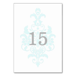 Aqua Subtle Damask Bord Card Bordsnummer