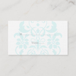 Aqua Subtle Damask Wedplace-kort Placeringskort