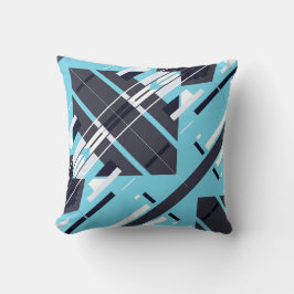 Aqua Svart Vitt Grått Diagonalt Sydväst Art Look Kudde