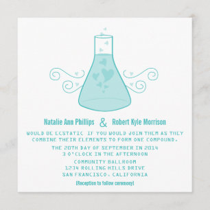 Aqua Sweet Chemistry Wedding bjudande Inbjudningar