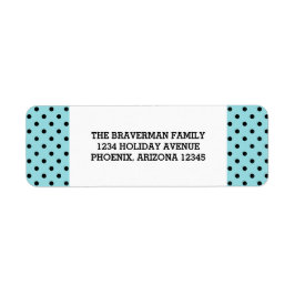 Aqua Sweet Polka Dot-Adressetiketter Returadress Etikett