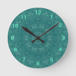 Aqua Swirls Kaleidoscope Wall Clock Rund Klocka