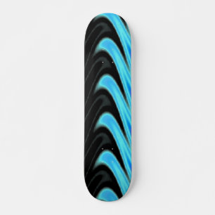 Aqua Swirls på Black Background Skateboard