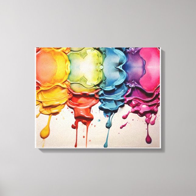 Aqua Symphony: Etheral Watercolor Painting Canvastryck (Framsida)