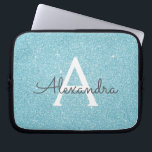 Aqua Teal Blue Glitter och Gnistra Monogram<br><div class="desc">Aqua Teal Blue Faux Glitter och Gnistra Elegant Monogram Fodral. Fodral kan anpassas så att det omfattar ditt första och första namn.</div>