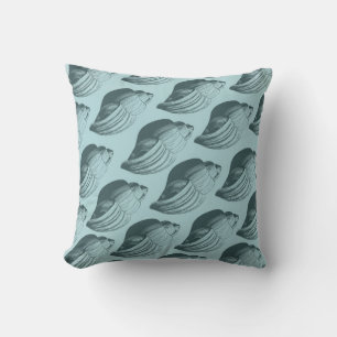 Aqua Teal Blue-Snäckor Kudde