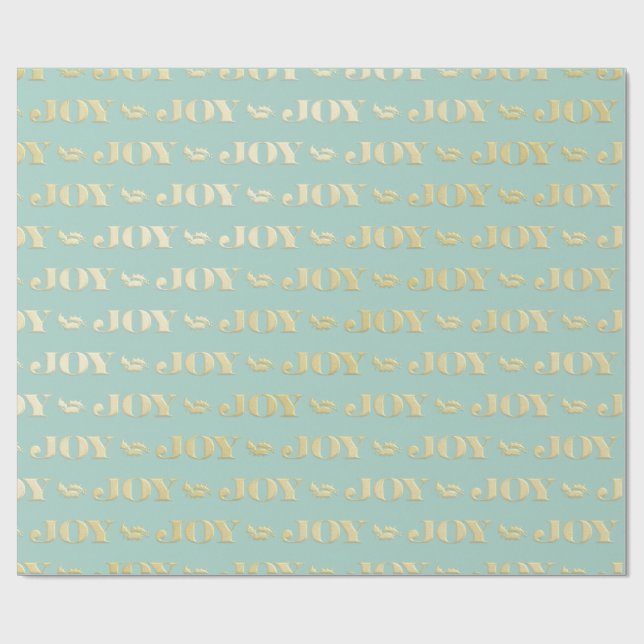 Aqua & Teal Christmas Wrapping Paper with Gold Acc Presentpapper (Platt)