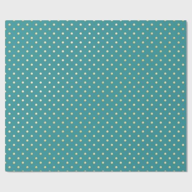 Aqua & Teal Christmas Wrapping Paper with Gold Acc Presentpapper (Platt)