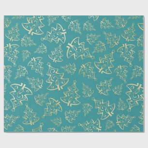 Aqua & Teal Julpapper med Guldaccents