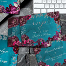 Aqua Teal Merlot Jewel Tone OSA Online Card