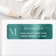 Aqua Teal Modern Signatur Monogram