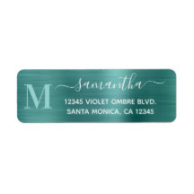 Aqua Teal Modernt Signaturmonogram