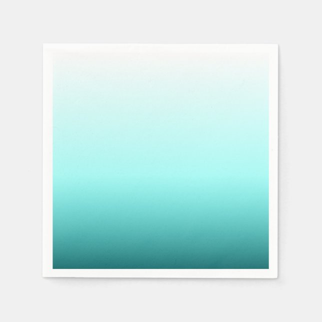 Aqua Teal Ombre Gradient Pappersservett (Framsidan)