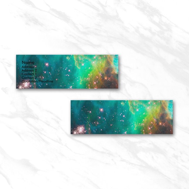 Aqua Teal Stor Magellansk Moln Rymdfoto Mini Visitkort (Large Magellanic Cloud Profile Card)