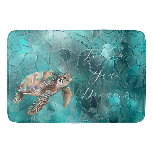 Aqua Teal Turcos Glam Badrumsmatta (Framsidan)