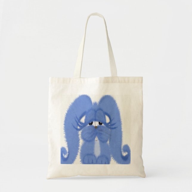 Aqua the bunny med sömnig ögon Tote Bag Tygkasse (Framsidan)