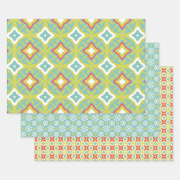 Aqua Tiki Vibe Set of Wrapping Papper