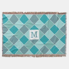 Aqua Tiles anpassningsbar monogram proppfilt Filt