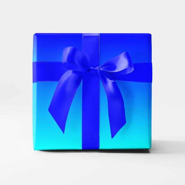 Aqua till Blue Gradient Presentpapper (Aqua to Blue Gradient Wrapping Paper)