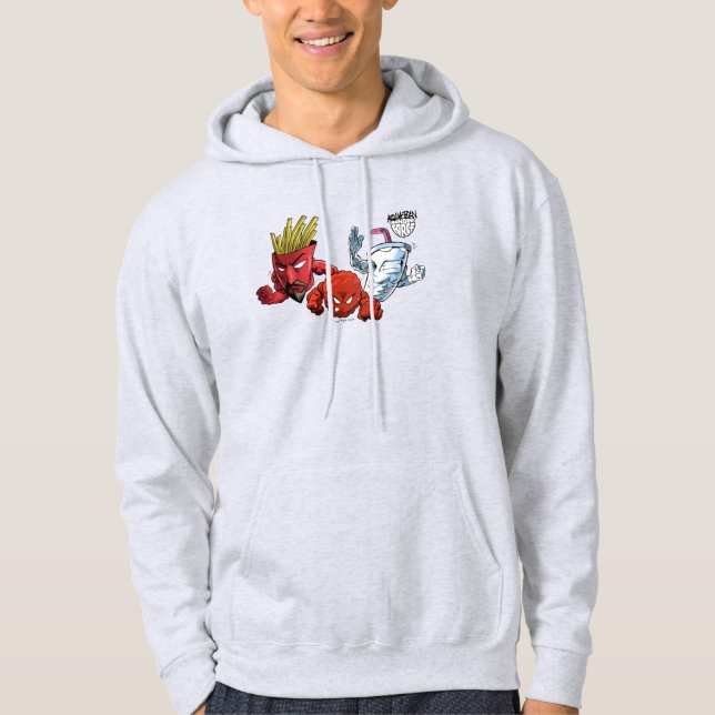 Aqua Tonåring Hungrig Tvinga animeringsgrafik Hoodie (Framsida)